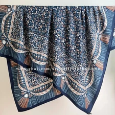 Sallys 70% Cashmere 30% Silk Wrap Scarf Tassels Print Double Face Shawl 53"