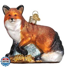 Old World Christmas Red Fox Glass Blown Ornament for Christmas Tree, Handcraf