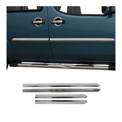 Garniture Baguette de porte latérale pour Fiat Doblo 2000-2006 acier chromé 4Pcs - Photo 1/4