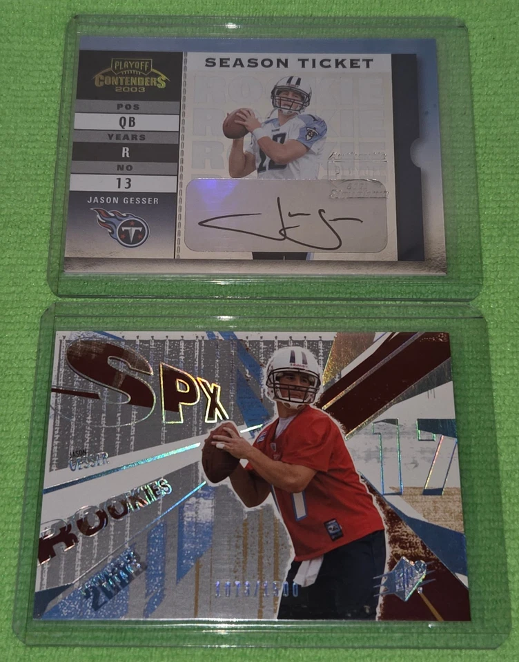 2003 Contenders Season Ticket Rookie AUTO /999 + UD SPX RC /1500 JASON GESSER! - Image 3 of 4