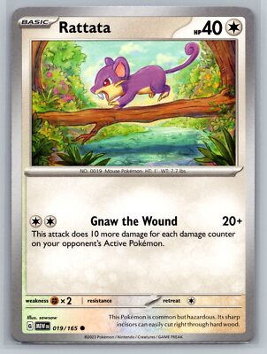 Pokémon TCG SV 151 019/165 Rattata Regular Common Card NM 2023 | eBay