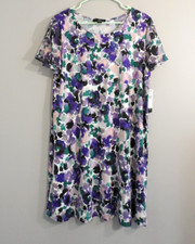 AGB Women’s Size Large Flutter Short Sleeve Dress Knee Length Dress