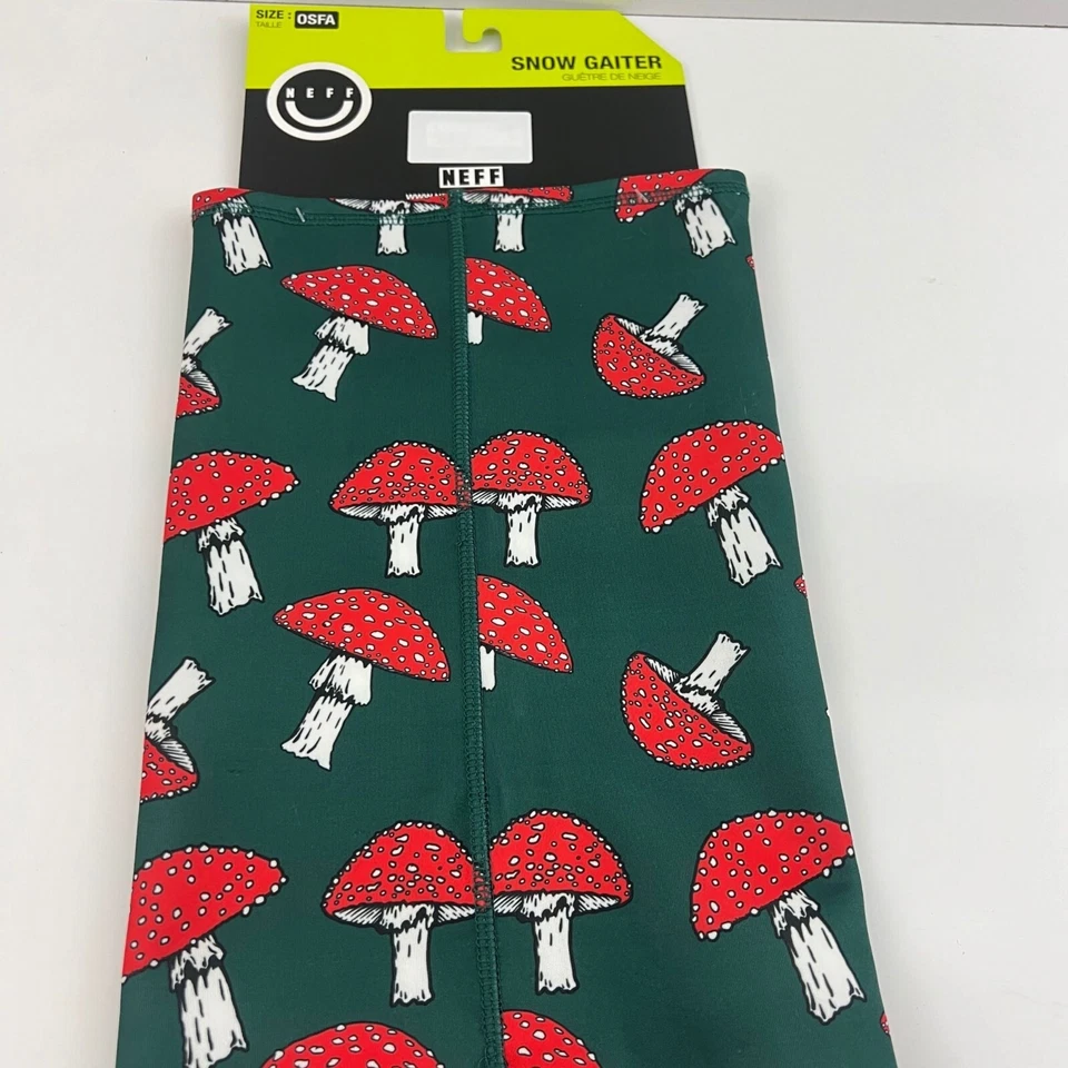 Neff 头饰 Snow Gaiter 绿色红色蘑菇 OSFA 全新带标签 — 第 3/4 张图片