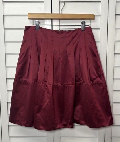 BCBGMaxAzria gonna plissettata A-Line taglia 2 mirtillo rosso