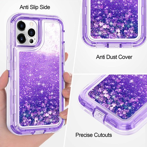 For iPhone 14 Pro Max 13 12 11 Phone Case Heavy Duty Bling Glitter Armor Cover - Picture 7 of 24