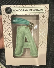 “A” Monogram Keychain with Tassel by Modern Expressions - GREEN - New In Box!