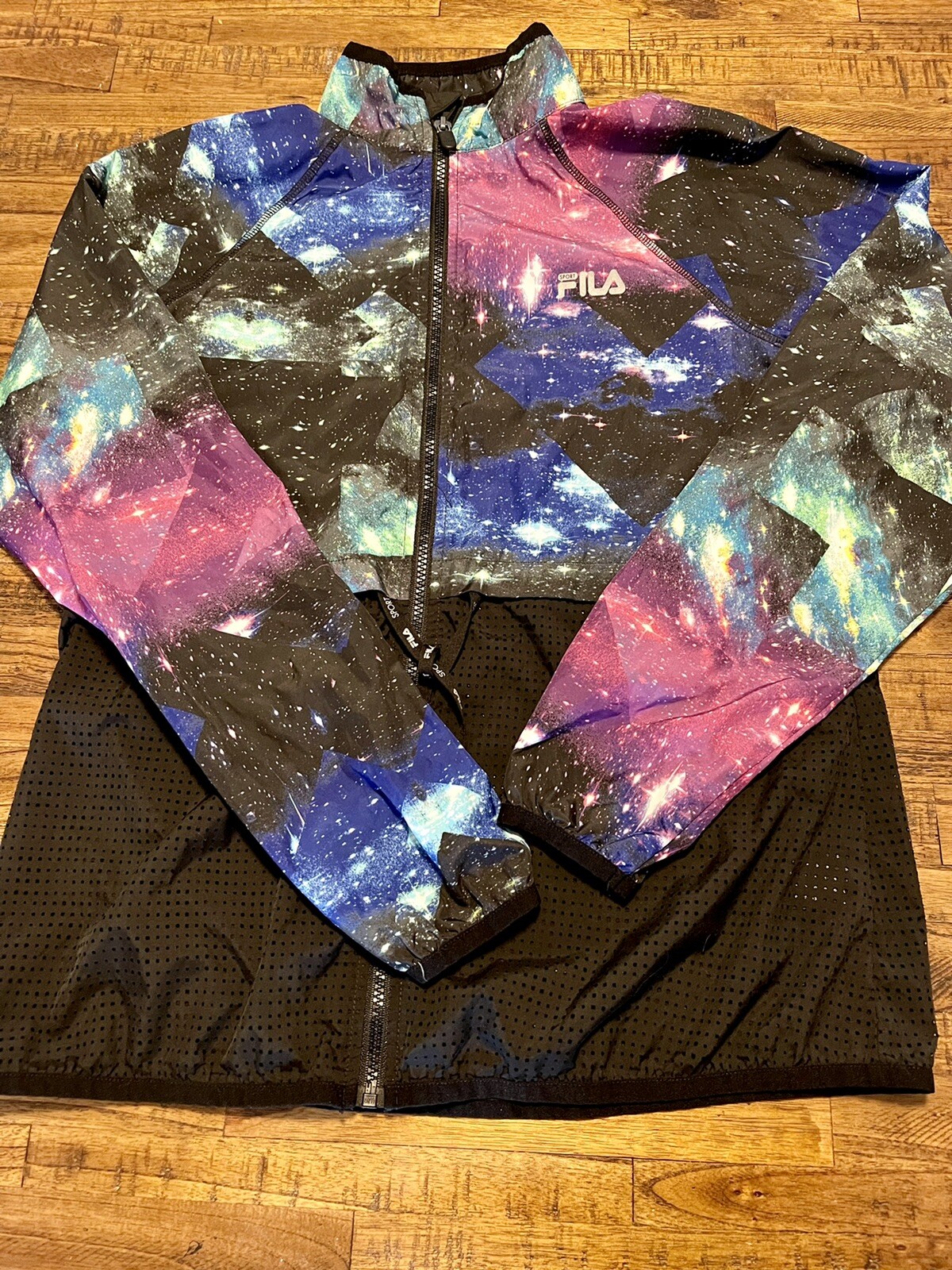 Giacca Fila Sport Donna Space Galaxy Ventilata Rete Basso Cerniera Corsa Media