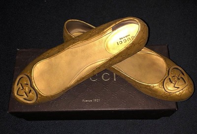 gold ballerina slippers