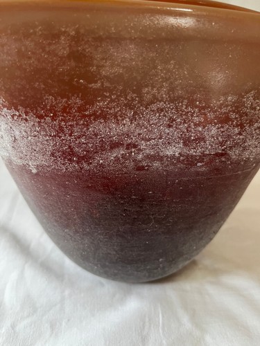Vase Murano ancien milieu de siècle verre d'art scavo années 50 avec pontil - Photo 5 sur 9