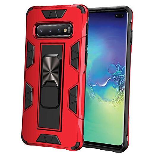 for Samsung Galaxy S10 Case Military Grade Shockproof with Kickstand Stand Red