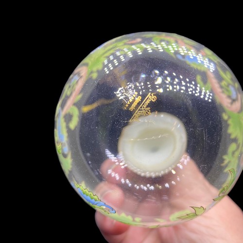 ROSENTHAL Glass Sphere Ornament Classic Kugel Renaissance 3 Pink Green Floral - Picture 9 of 14