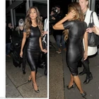 Fashion Women Black Real Leather Dress Design for Special Events Evening Parties