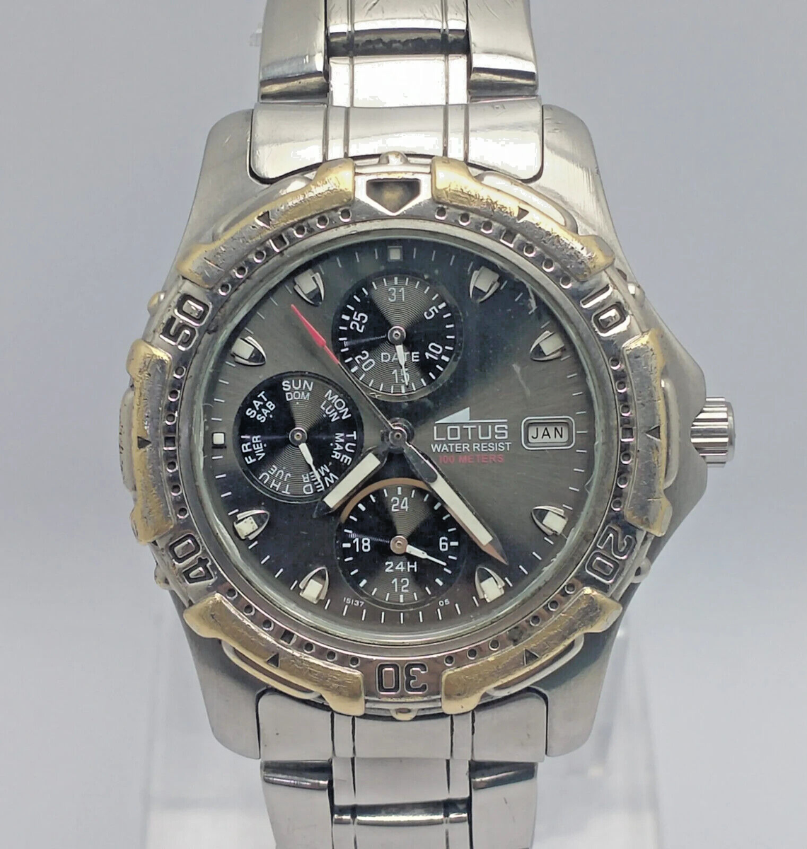 Lotus 15137 Quartz Annual Calendar Day/Date Vintage Men's Watch | eBay