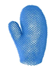 Blue Exfoliating Bath Sponge Gloves Tear Resistant Quick Dry Body Scrubber