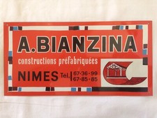 TOLE LITHOGRAPHIEE A. BIANZINA 1950 Constructeur Préfabriqué NIMES