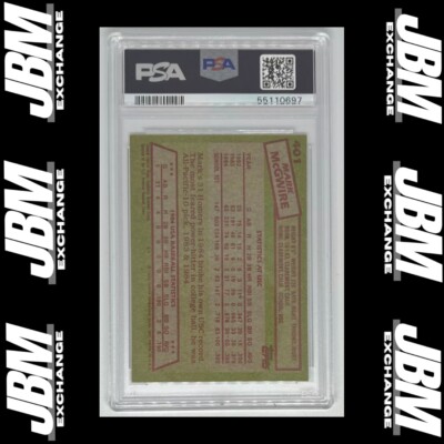 ☆MARS MARK☆ Crusades RG No1 M8 1985 Topps #401 Mark McGwire 1984 USA Baseball Team PSA NM