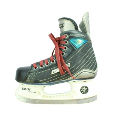 Bauer Supreme Kids Black Nylon Lace Up Adjustable Hockey Skates Size 3.5 Youth