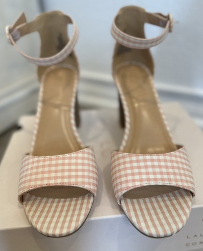 Lauren Conrad Size 10 Amberrr Pinkingham Memory Foam Heel Ankle Strap - Picture 4 of 8
