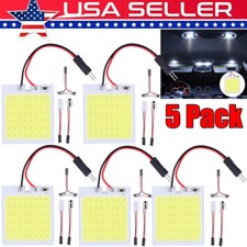 5 Pack 48smd Cob White Led T10 Ba9s Car Interior Panel Light Dome Map Lamp Bulbs