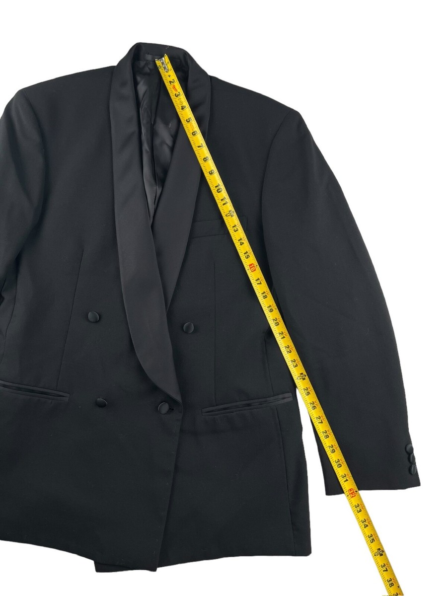 VTG Givenchy Men's Double Brit Wool Tuxedo Jacket Black • 44