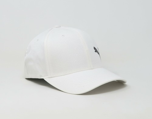 Puma Women Girls Cap White TeamSport X-Fit Flex Fit Stretch Headwear Hat - Picture 3 of 5