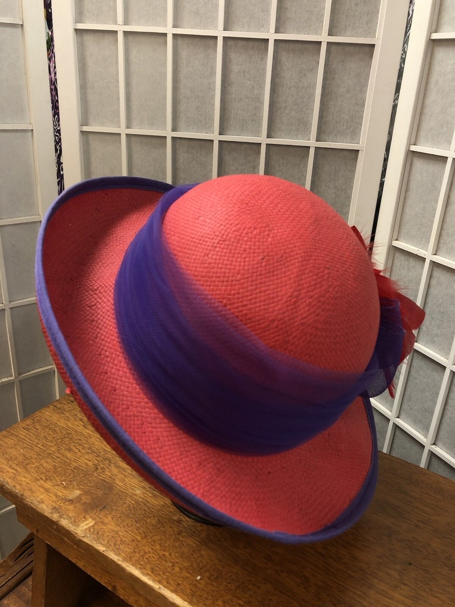 Kathy Jeanne, Hat, Red, Purple bow, one size.: Kathy Jeanne Hat | eBay main image 2