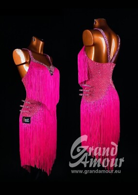 Grand Amour Rhythm Latin Ballroom Dance Dress Competition Hot Pink Small |  eBay