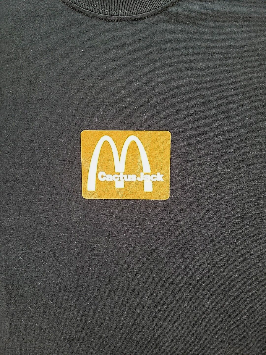 TRAVIS SCOTT Cactus Jack McDonald's Sesame Seed Inv Tee Black Size