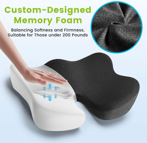 Soft Support Memory Foam Seat Cushion - Wide Cushion for Wide Hip Office Workers - Picture 2 of 12