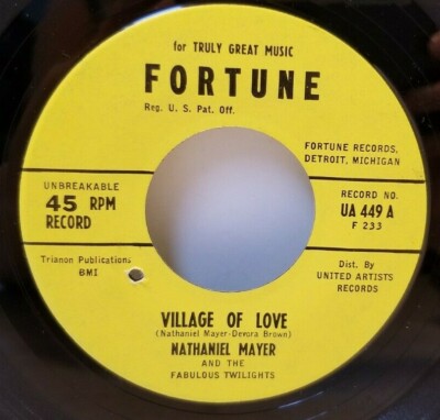 NATHANIEL MAYER Village of Love / I Want a Woman 45 RPM - Play Tested VG+ *D3