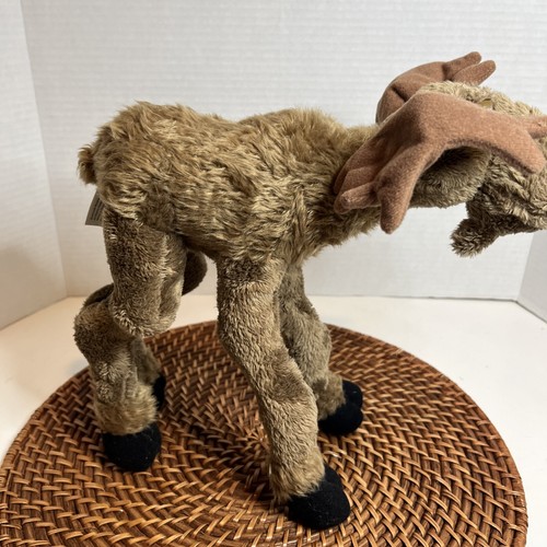 Big Sky Carvers Bearfoot Moose 10” Stuffed Plush Brown Long Bendable Legs - Picture 4 of 6