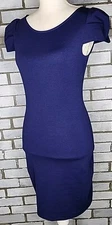 Silence + Noise Women's Short Cap Sleeve Sheath Bodycon Dress Size Small Blue