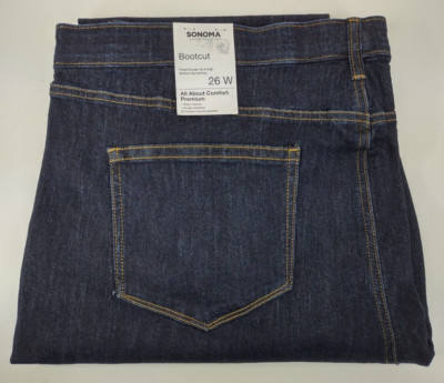 NWT Sonoma Bootcut Jeans Women's Plus Size 26W Dark Rinse Denim Stretch
