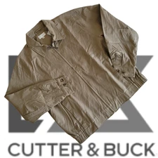 Men's Cutter & Buck Full Zip WeatherTec Windbreaker Kahki Jacket SZ XXL/2XL