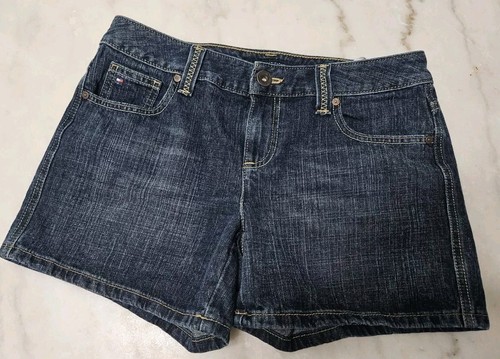 Vintage Tommy Hilfiger Denim blau Jeans Shorts Logo Damengröße 6