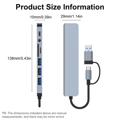 Hub USB C z wieloma portami dla cyfrowych entuzjastów i studentów - Zdjęcie 8 z 8