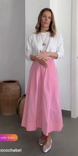 ZARA XS,S,M,L PINK ZW Collection MIDI SKIRT NEW  2484/065/620