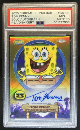 2025 Topps Chrome SpongeBob Squarepants Tom Kenny Auto Autograph #SA-SB PSA 9 10