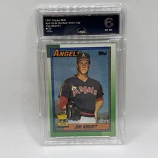 1990 Topps Baseball #675 Jim Abbott - All-Star Rookie Trophy Graded 6 MLB