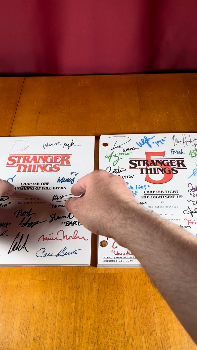Stranger Things Pilot & Series Finale Scripts Signed- Autograph