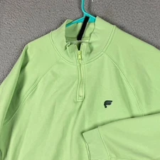 Fabletics 1/4 Zip Pullover Sweater Men's Medium Lime Green Causal Performance