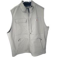 Carhartt Super Dux Beige Vest Mens 2XL Tall Sherpa Lined Relaxed Fit OV4999-M