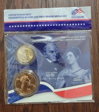 2008 Presidential $1 Coin & First Spouse Medal John Quincy Adams New and Sealed