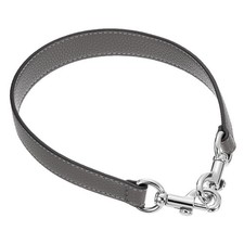 19.29 Inch PU Leather Short Bag Strap with Clasp, Grey, Silver Buckle
