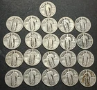 1926 - 1930 Lot of 21 Standing Liberty Quarters 90% Silver