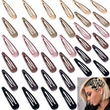 36 PCS 2 Inch Metal Snap Hair Clips Water Drop No Slip for Women Girls,Strong