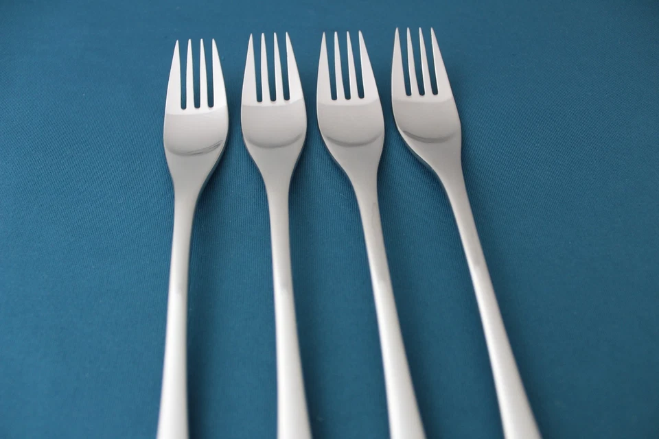 4 tenedores de cena WMF Spoleto Japón acero inoxidable moderno 7 5/8" Foto 3 de 4