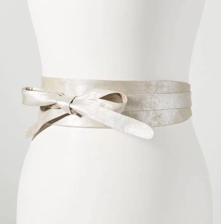 ADA Collection Ivory Leather Wrap Belt | Tie Waist Belt Argentinian Leather NWT Ada Leather Wrap Belt - Lovebird Boutique main image 2