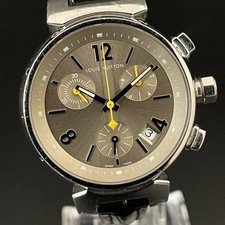 Louis Vuitton Tambour Chronograph Quartz Watch Q1322 33mm Gold Dial