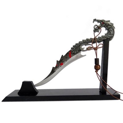 8'' Fantasy Master Fantasy Short Sword-Alloy Dragon Head Handle w/Hanging Tassel